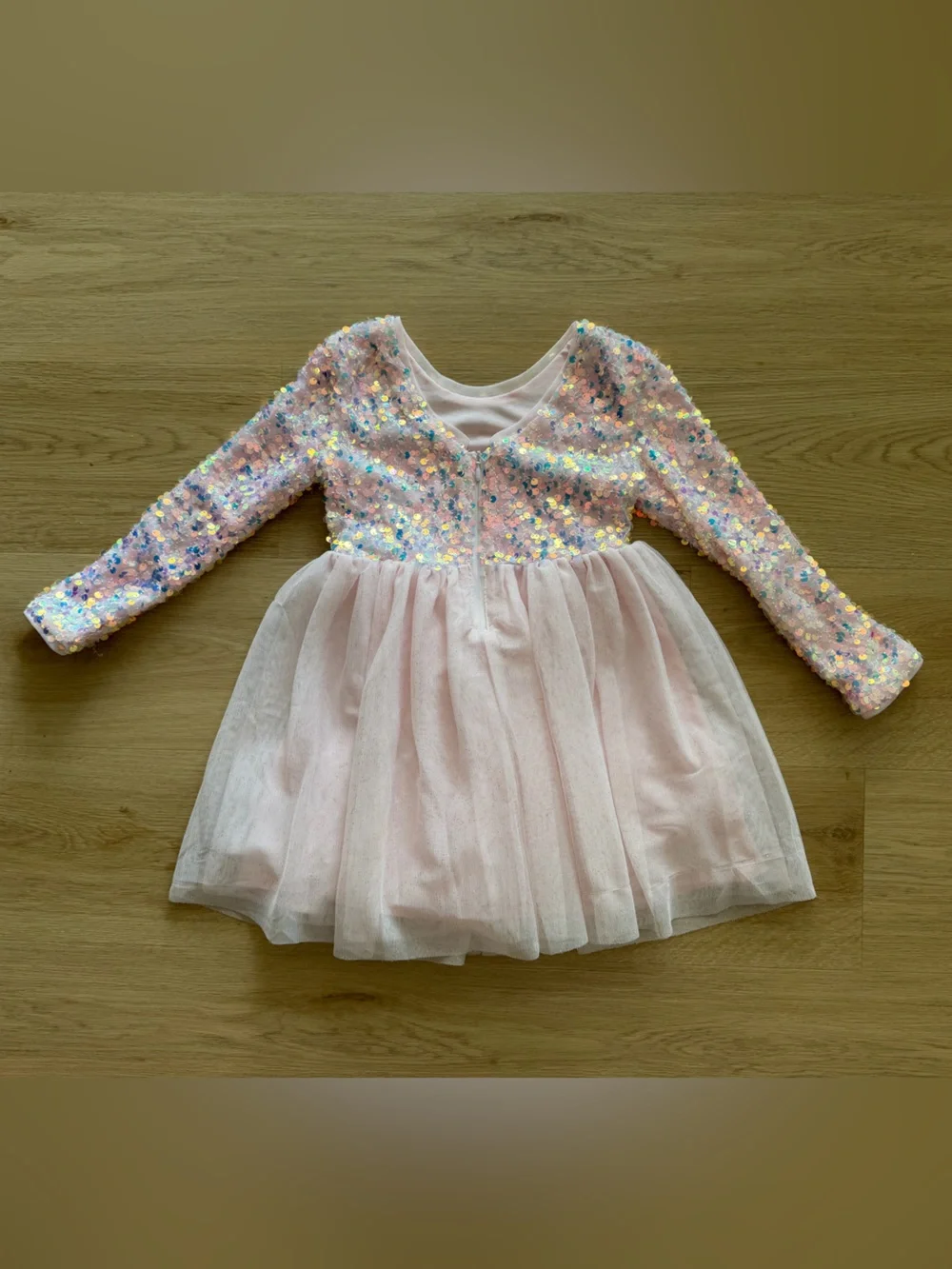 Cat & Jack Pink Sequin Tulle Dress for Girls Size XS 4/5
